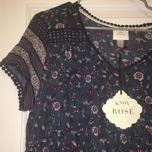 Boho Floral Navy Dress